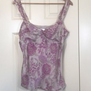 Ann Taylor Loft purple and tan floral camisole